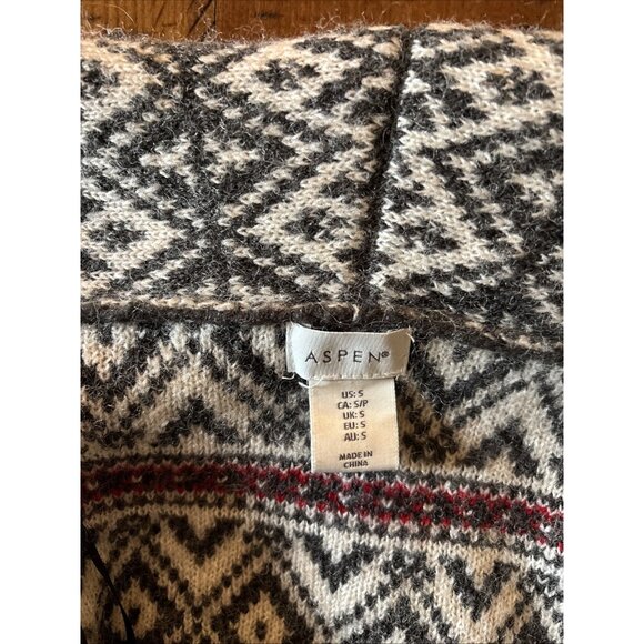 ASPEN Wool Blend Knit Open Front Cardigan Sweater Small Wool Blend - Picture 4 of 7